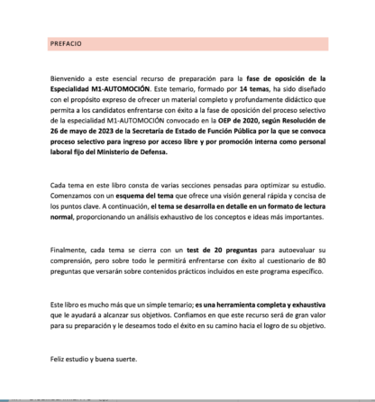 Prefacio Temario Especialidad M1-AUTOMOCIÓN