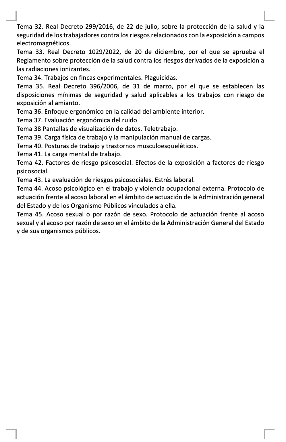 Programa de la Especialidad M3 PREVENCIÓN DE RIESGOS LABORALES (2/2)