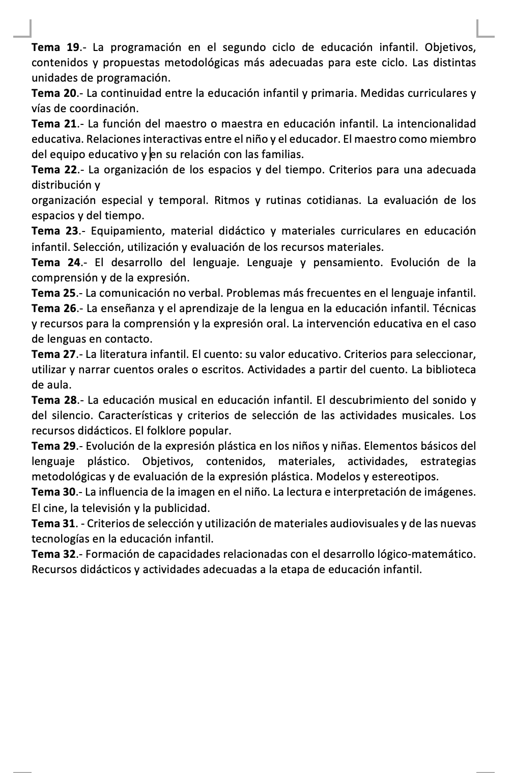 Programa de la Especialidad M2 EDUCACIÓN INFANTIL (2/2)