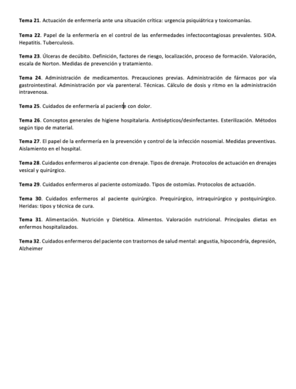 Programa de la Especialidad M2 ENFERMERÍA (2/2)