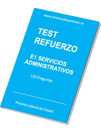 Portada TEST REFUERZO Especialidad E1 SERVICIOS ADMINISTRATIVOS