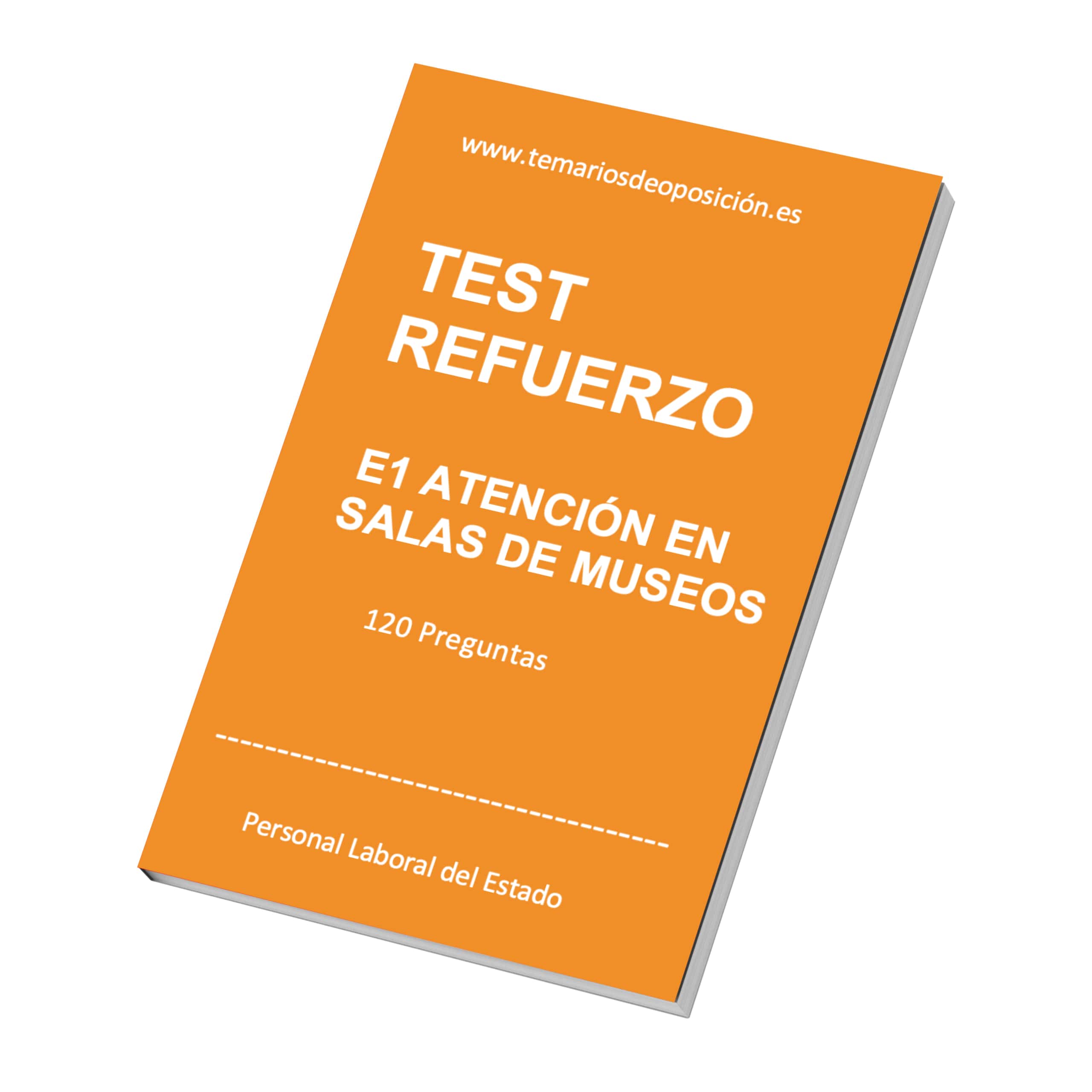 Portada del TEST DE REFUERZO Especialidad E1 ATENCIÓN EN SALAS DE MUSEOS
