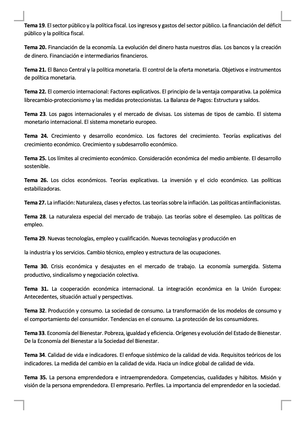 Programa de la Especialidad M3 DOCENCIA Programa 2 (Economía y Empresa) 2/3