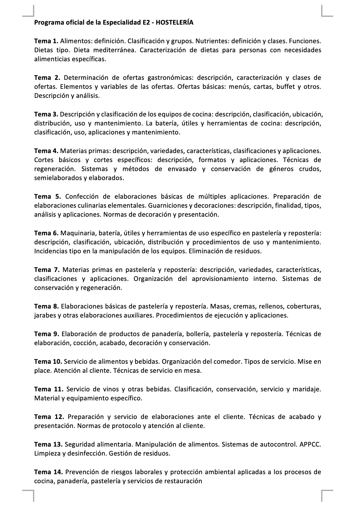 Temario E2 HOSTELERÍA (+Test) - Imagen 2