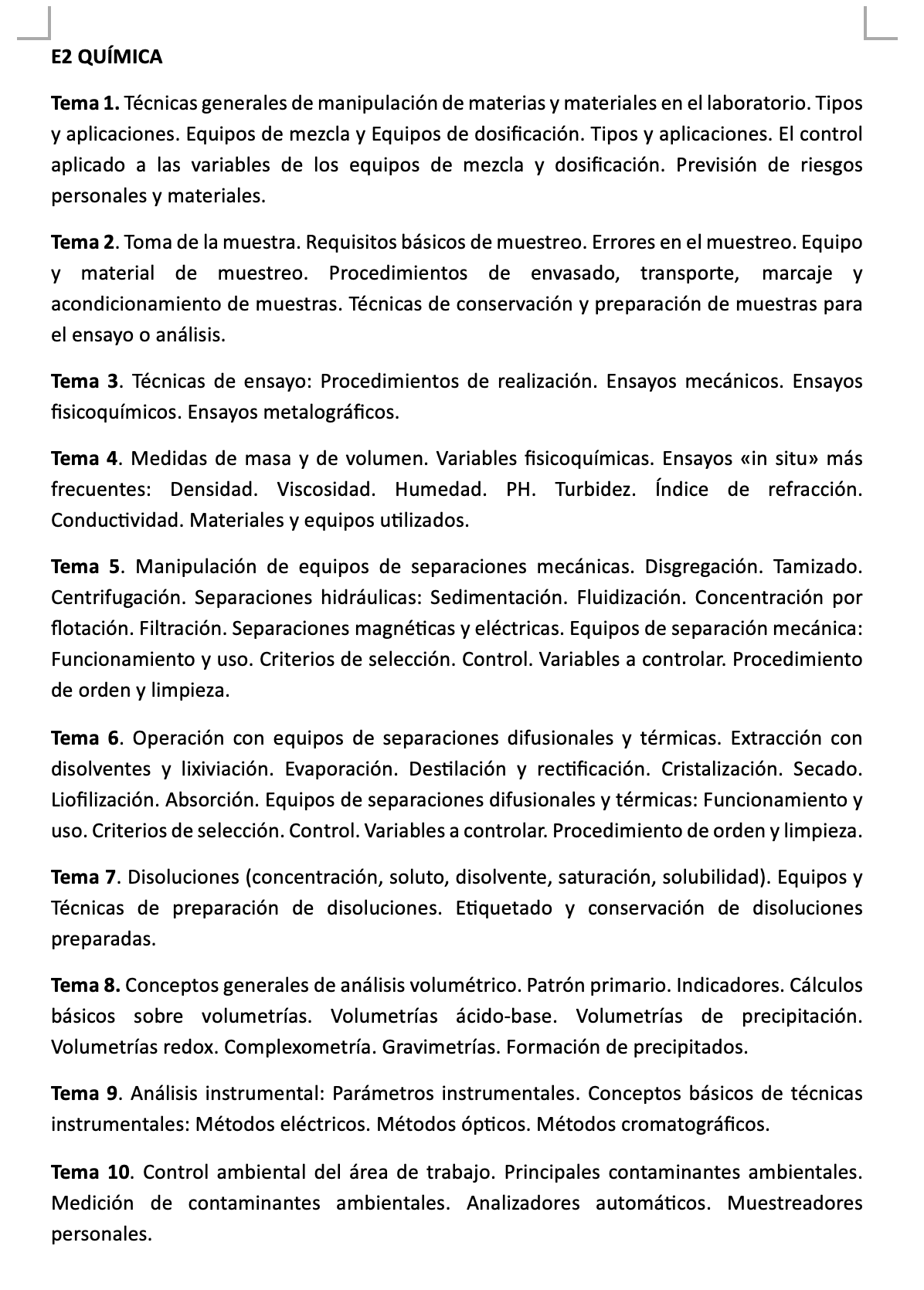 Temario E2 QUÍMICA (+Test) - Imagen 2